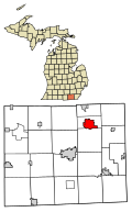 Lenawee County Michigan Incorporated and Unincorporated areas Tecumseh Highlighted